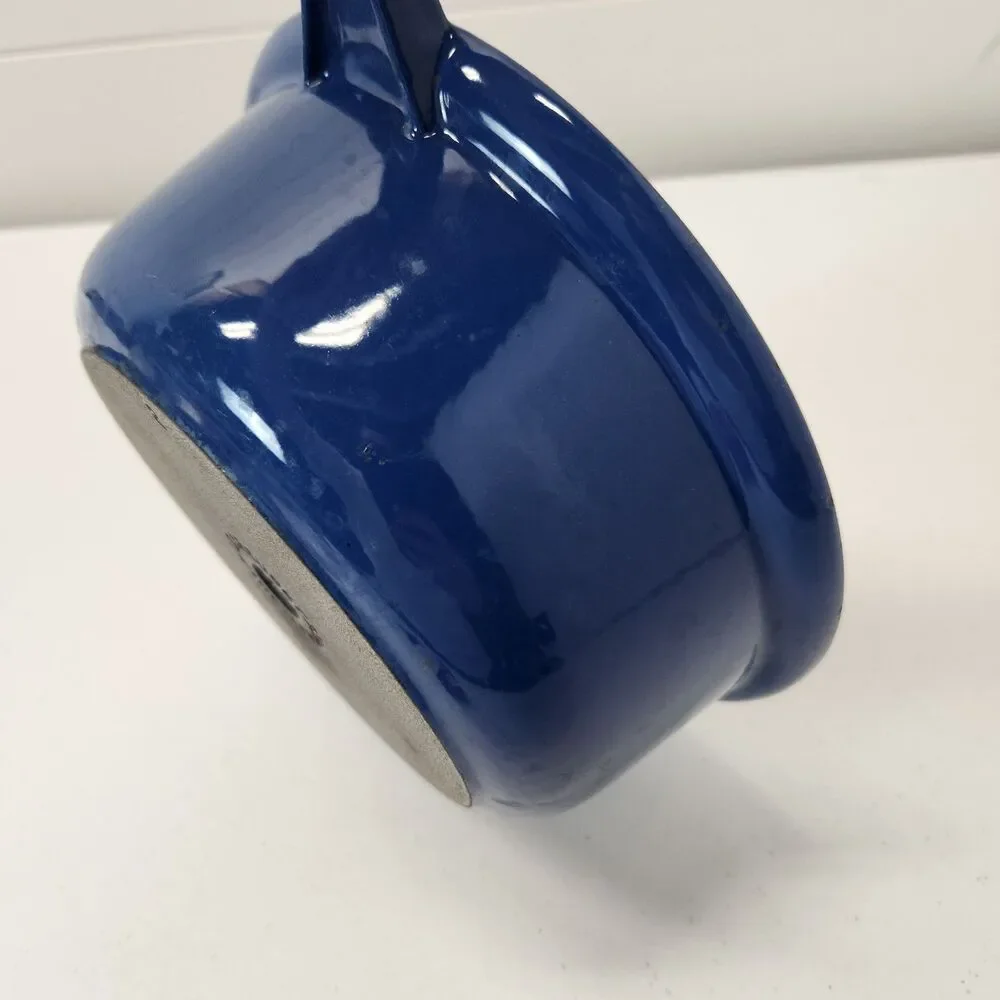 Le Creuset #22 Cobalt Blue Enamel Cast Iron Multifunction Saucepan Skillet Set